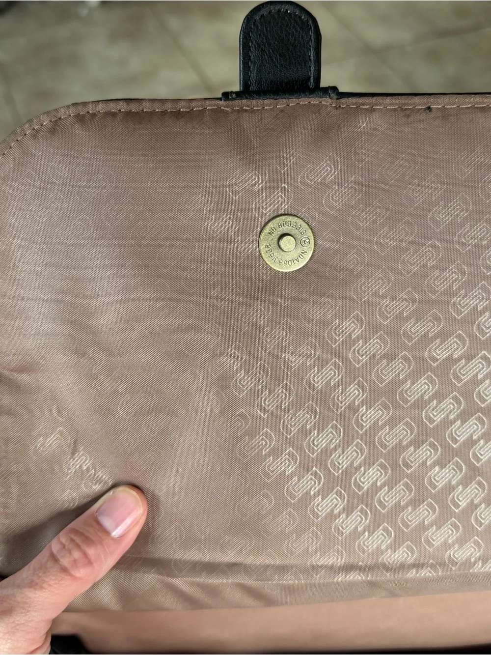 solo Brown Faux Leather Briefcase with Brass Accents